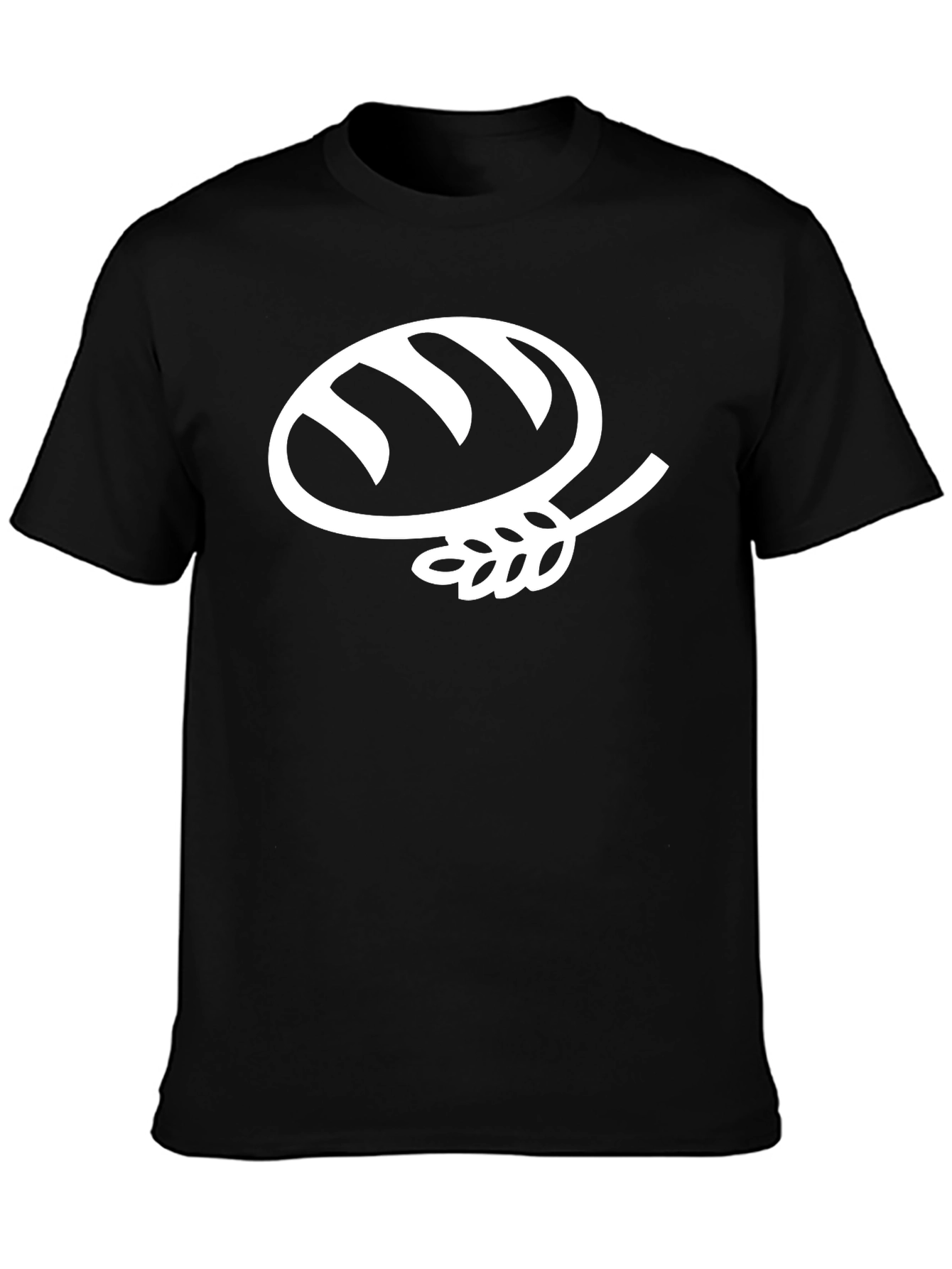 Black Bread Wheat Graphic Tee - Black Cotton T-Shirt view 3