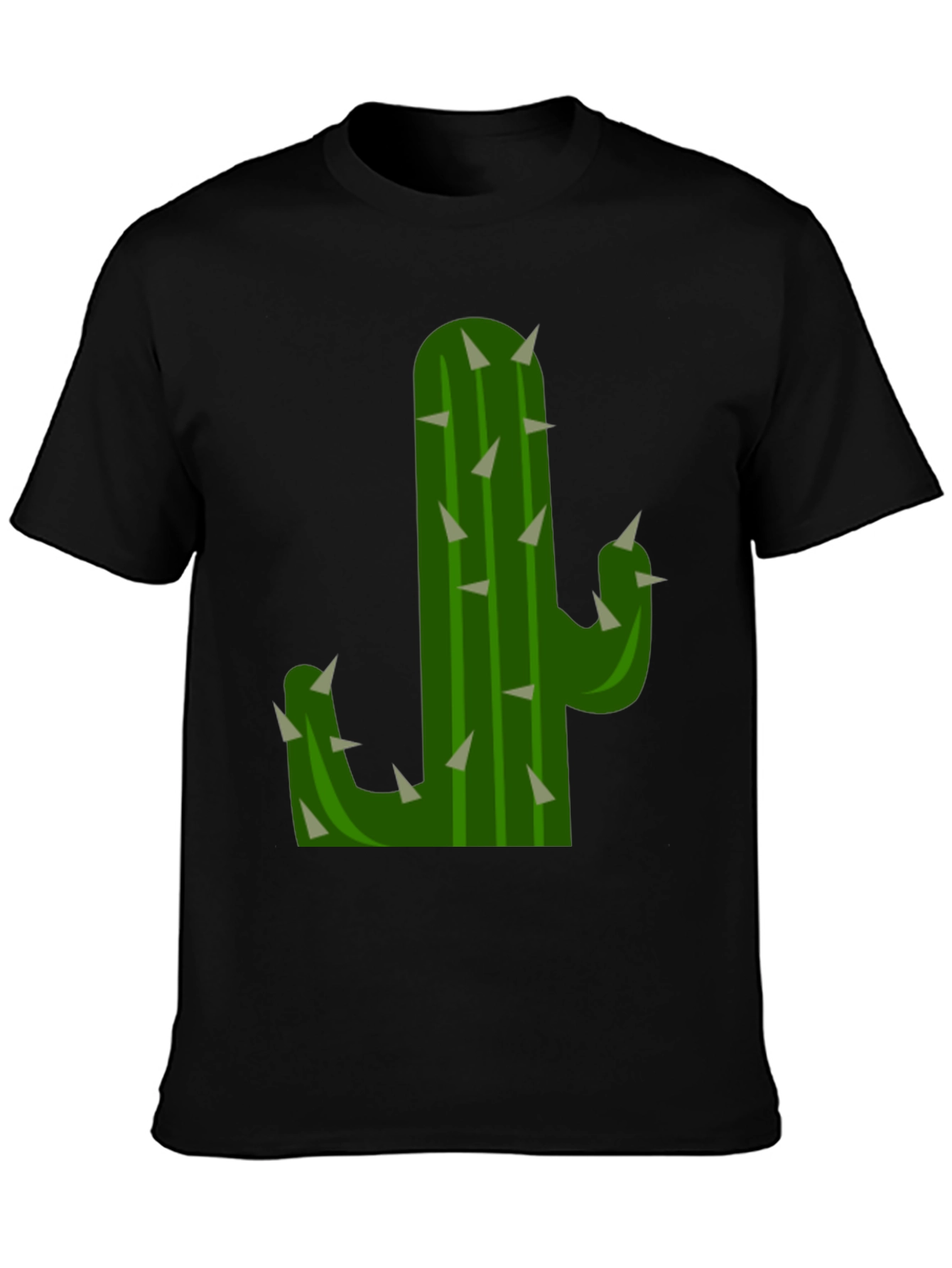 Black Cactus Graphic Tee - Black Cotton T-Shirt view 3
