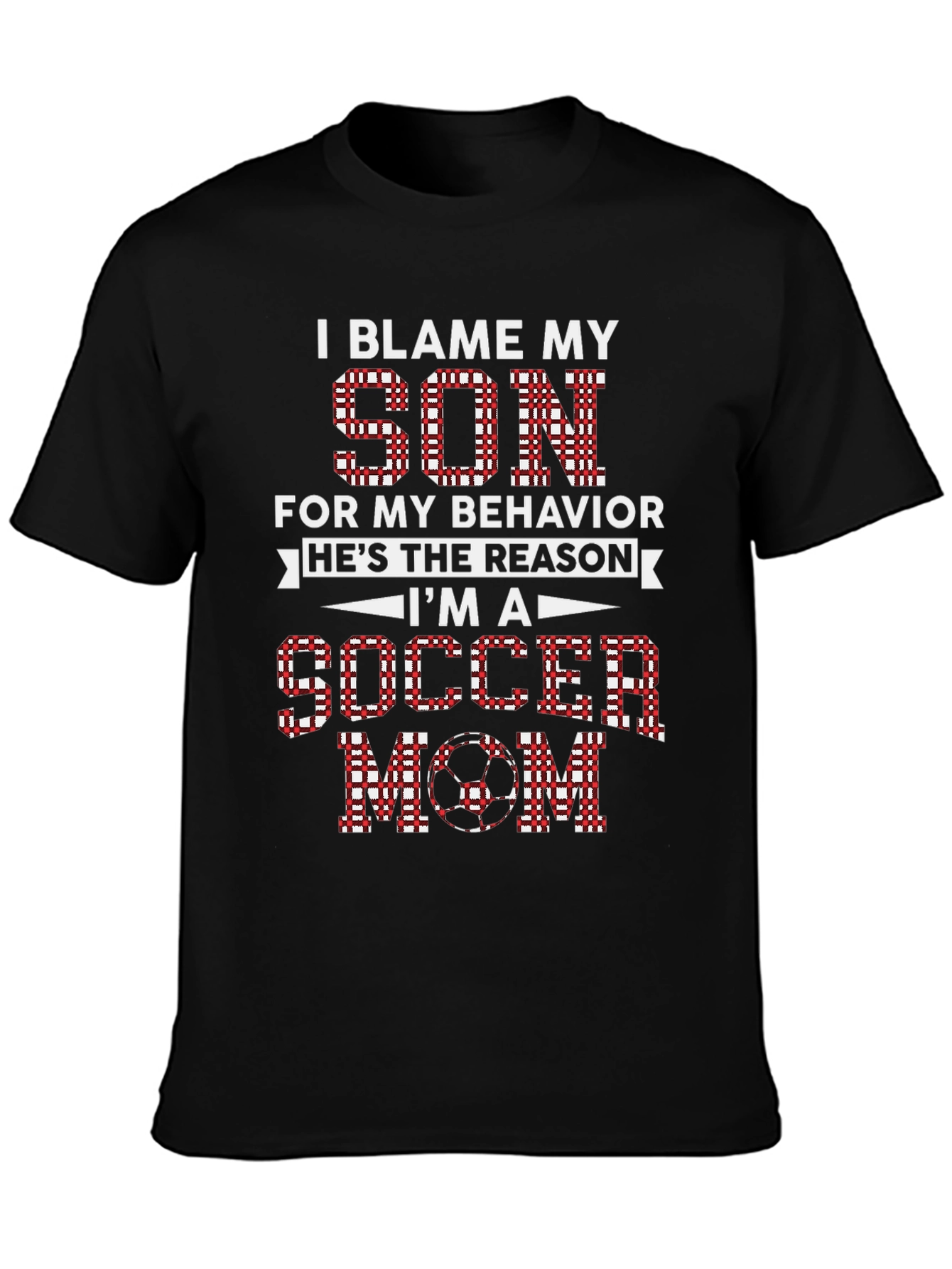 Black I Blame My Son Soccer Mom Graphic Tee view 3