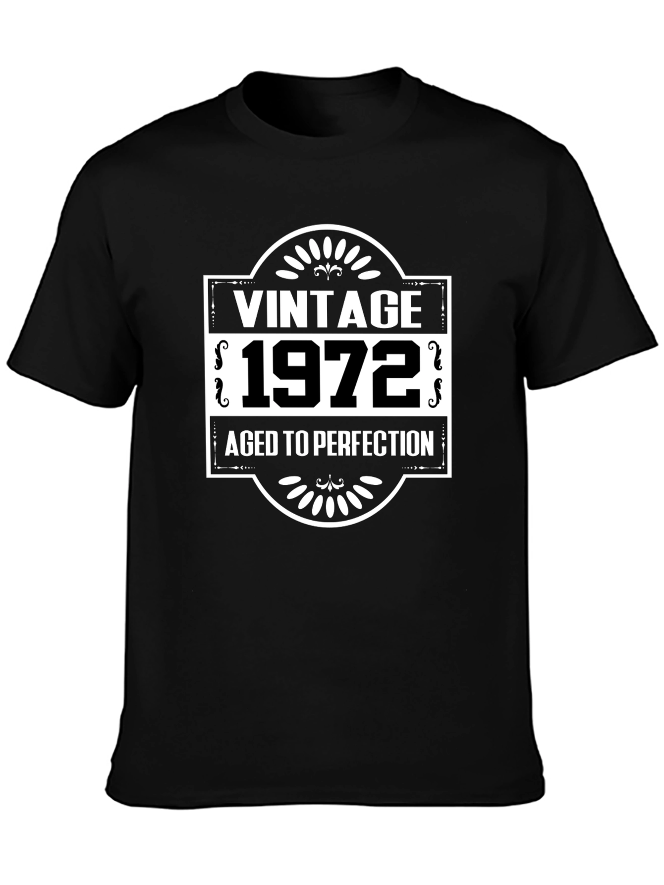 Black Vintage 1972 Aged To Perfection Black Graphic T-Shirt view 3