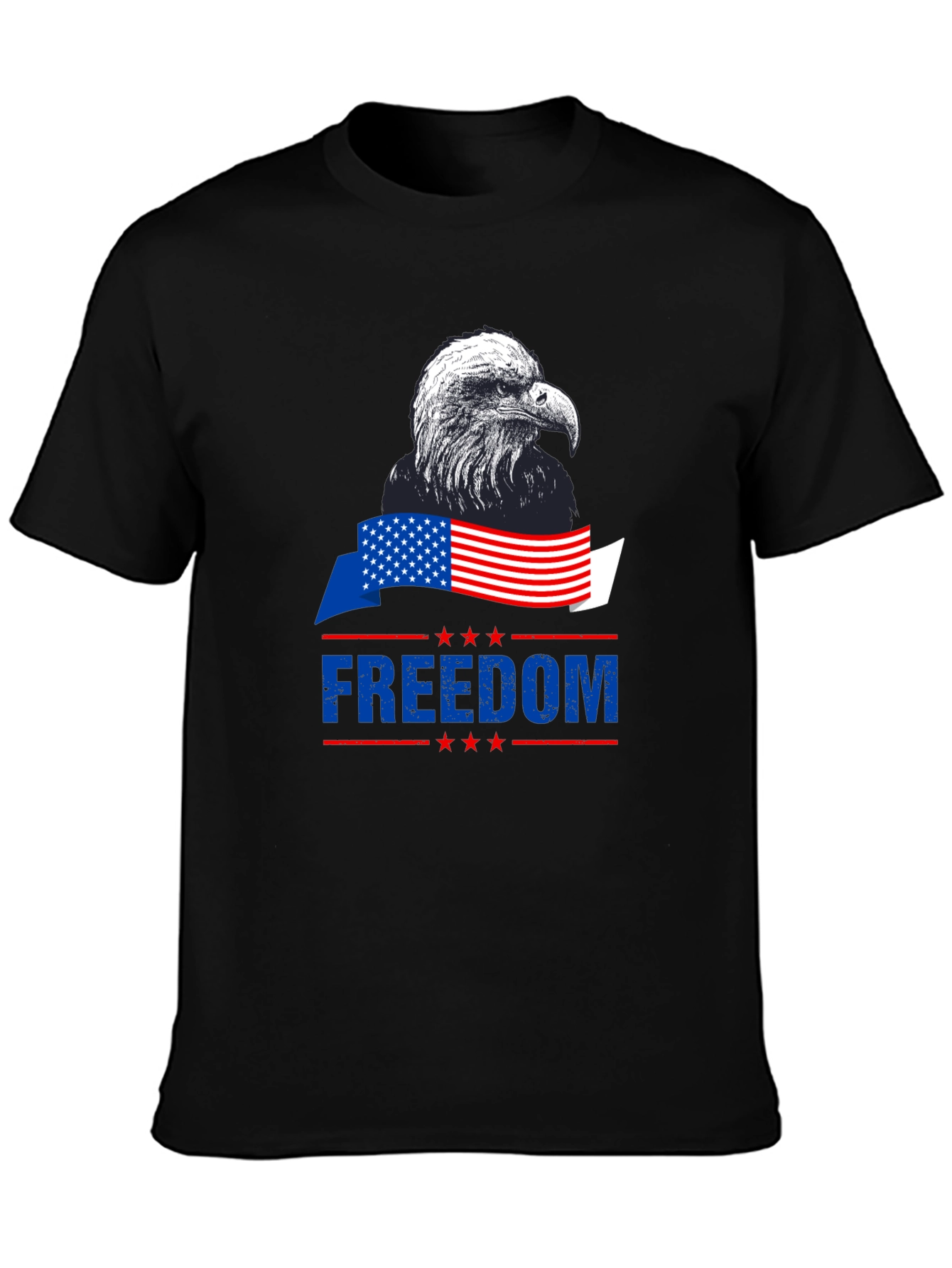 Black Patriotic Eagle Freedom T-Shirt - American Pride view 3