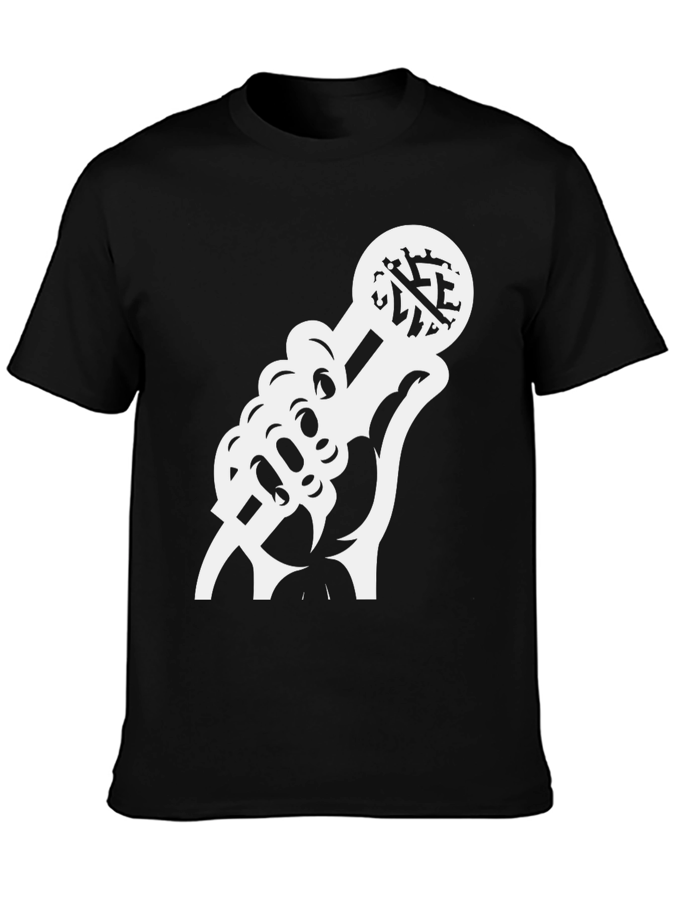 Black Mic Drop Tee: Classic Black Graphic T-Shirt view 3