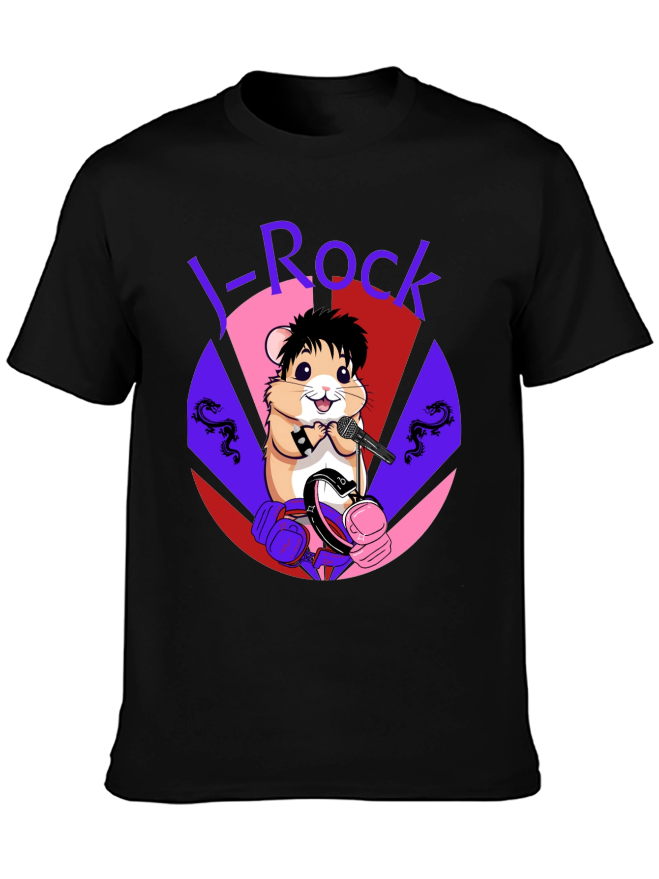 Black J-Rock Hamster Graphic Tee - Black view 3