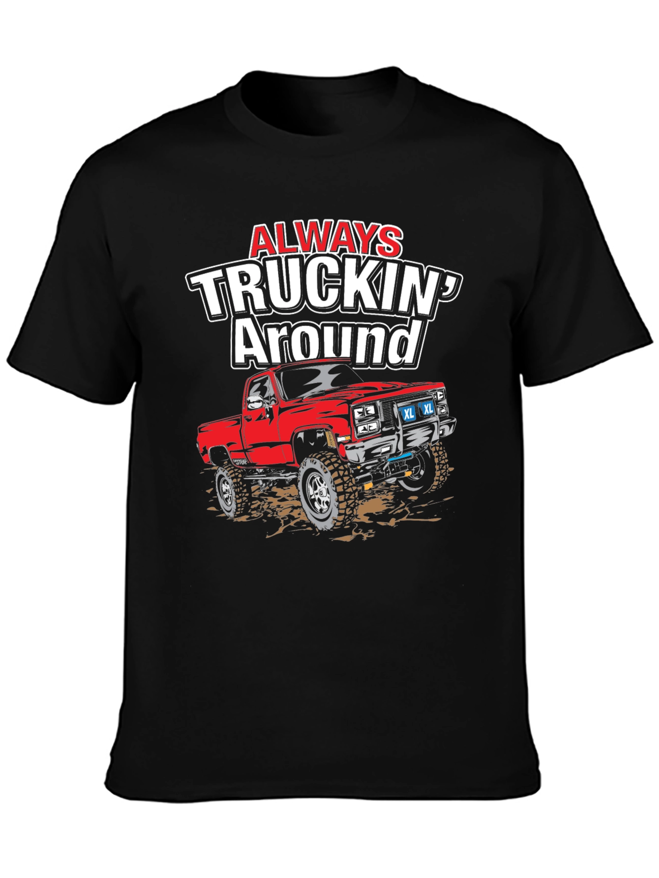 Black Always Truckin' Around Graphic T-Shirt view 3