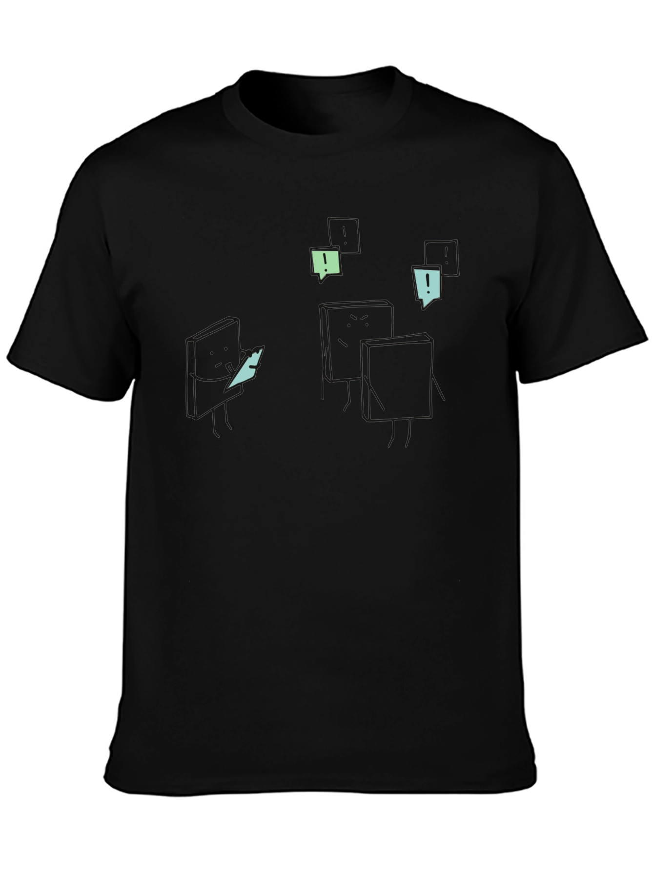 Black Graphic Black T-Shirt - Chat Bubble Design view 3