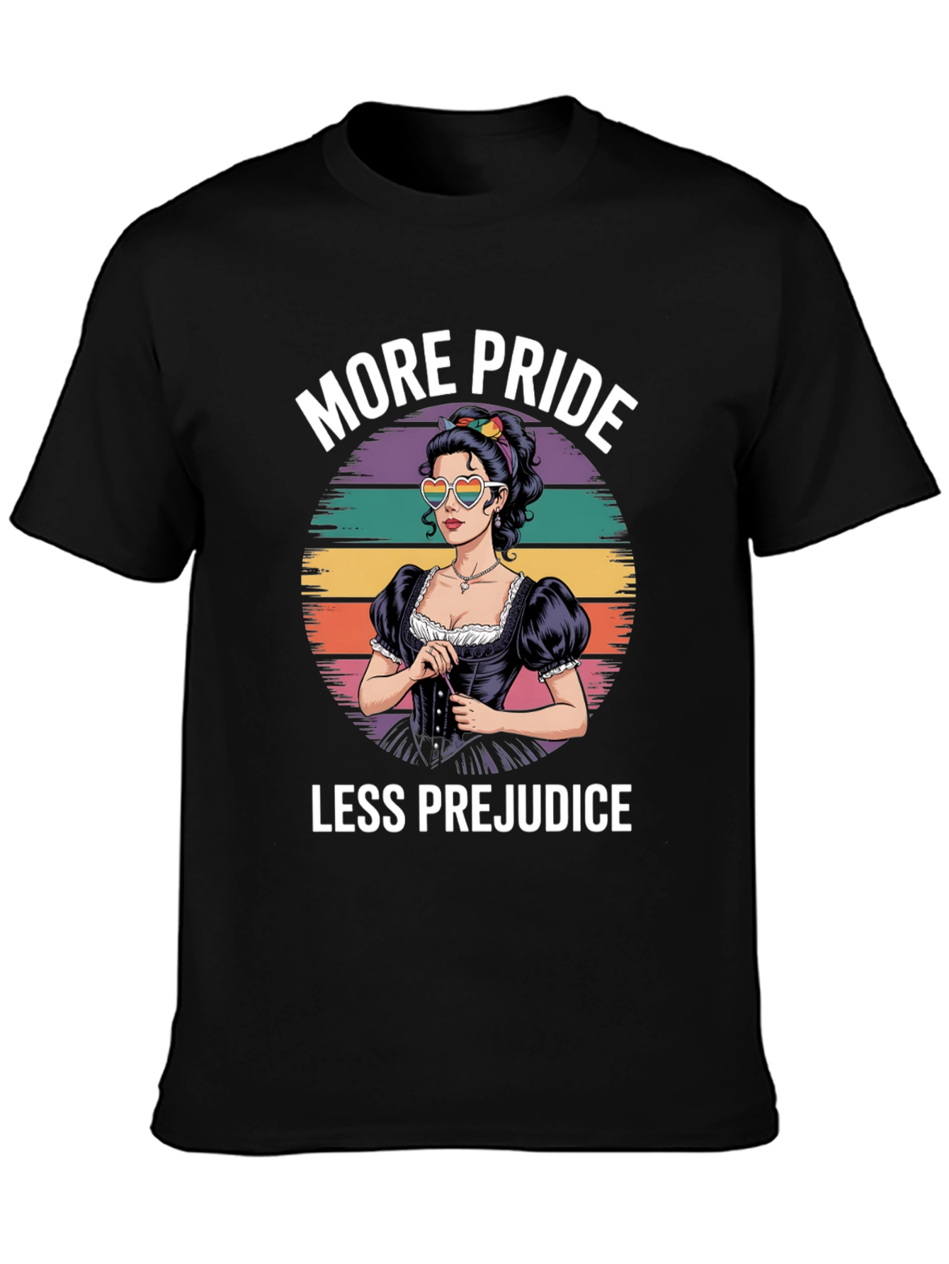 Black More Pride Less Prejudice T-Shirt view 3