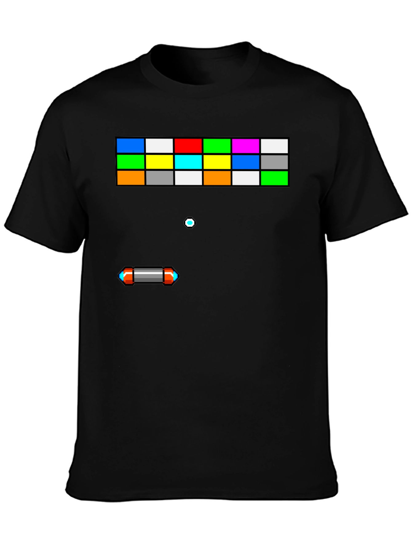 Black Retro Arcade Gamer T-Shirt - Breakout Inspired Design view 3