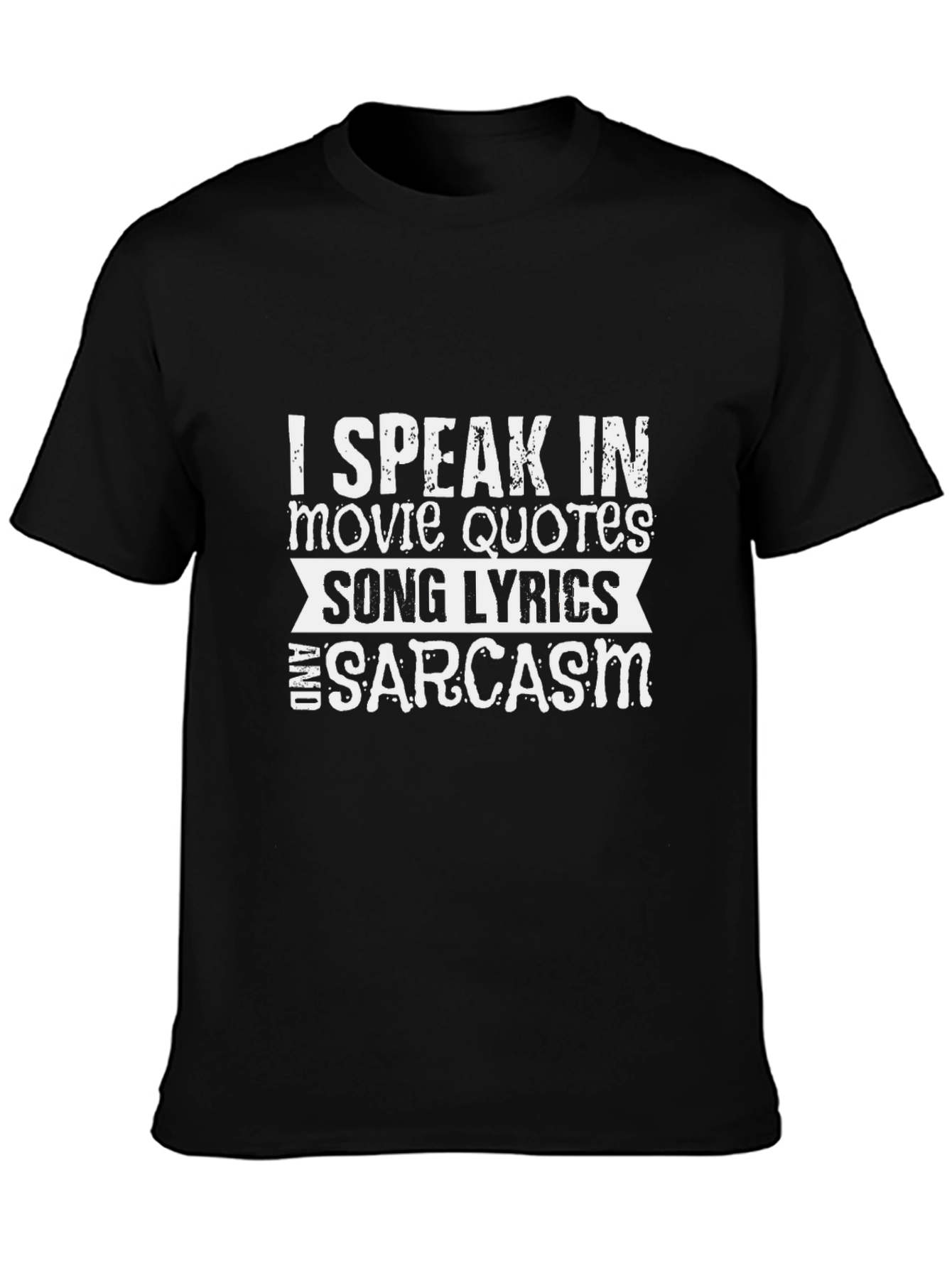Black Funny "I Speak In Movie Quotes..." Graphic Tee view 3