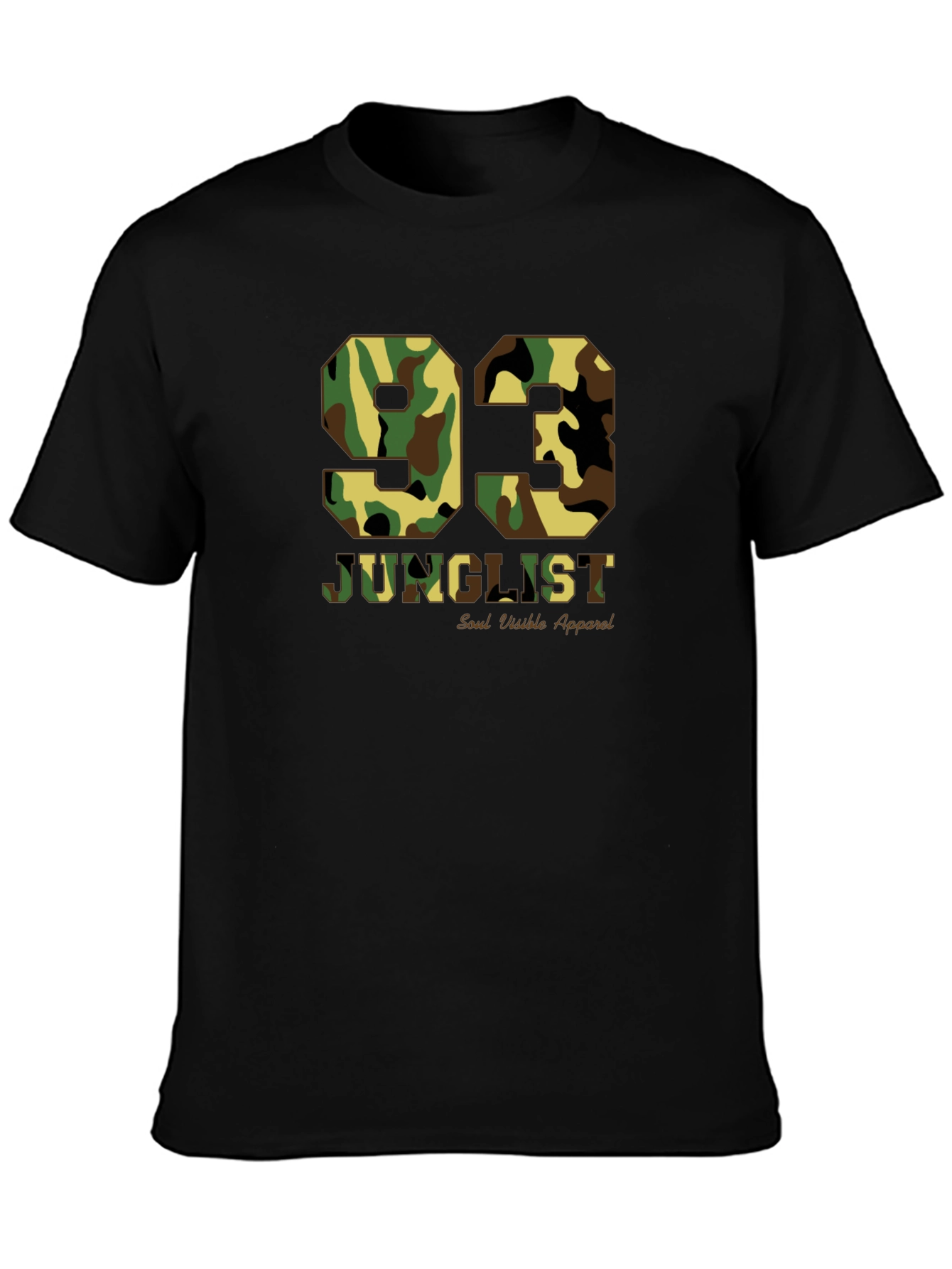 Black Camo 93 Junglist Black T-Shirt view 3