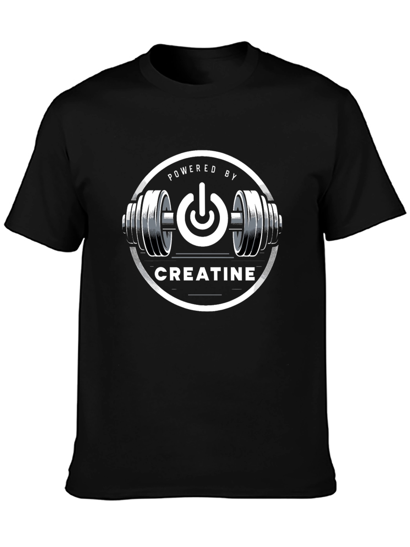 Black Powered by Creatine Black T-Shirt view 3