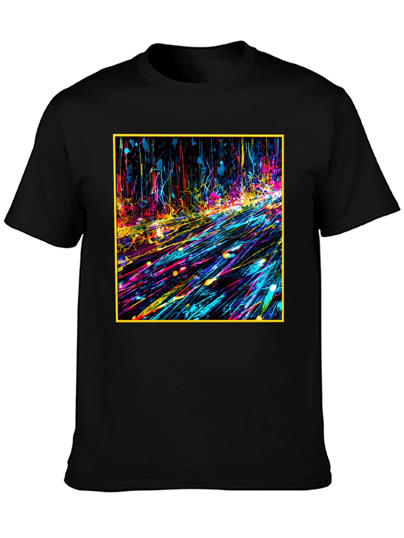 Black Abstract Art Black Tee - Bold Graphic Print view 3