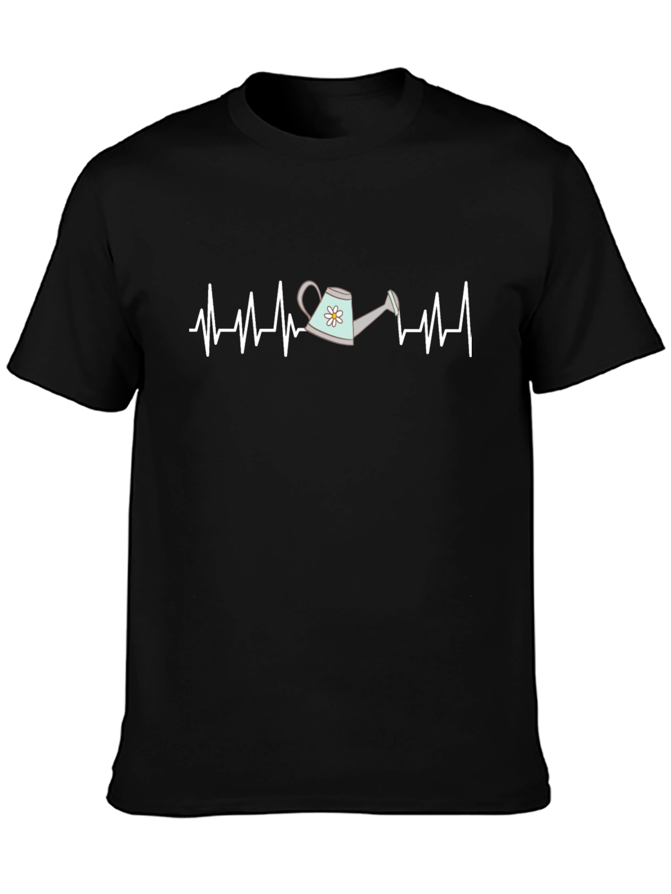 Black Gardening Heartbeat T-Shirt - Gardener Gift view 3