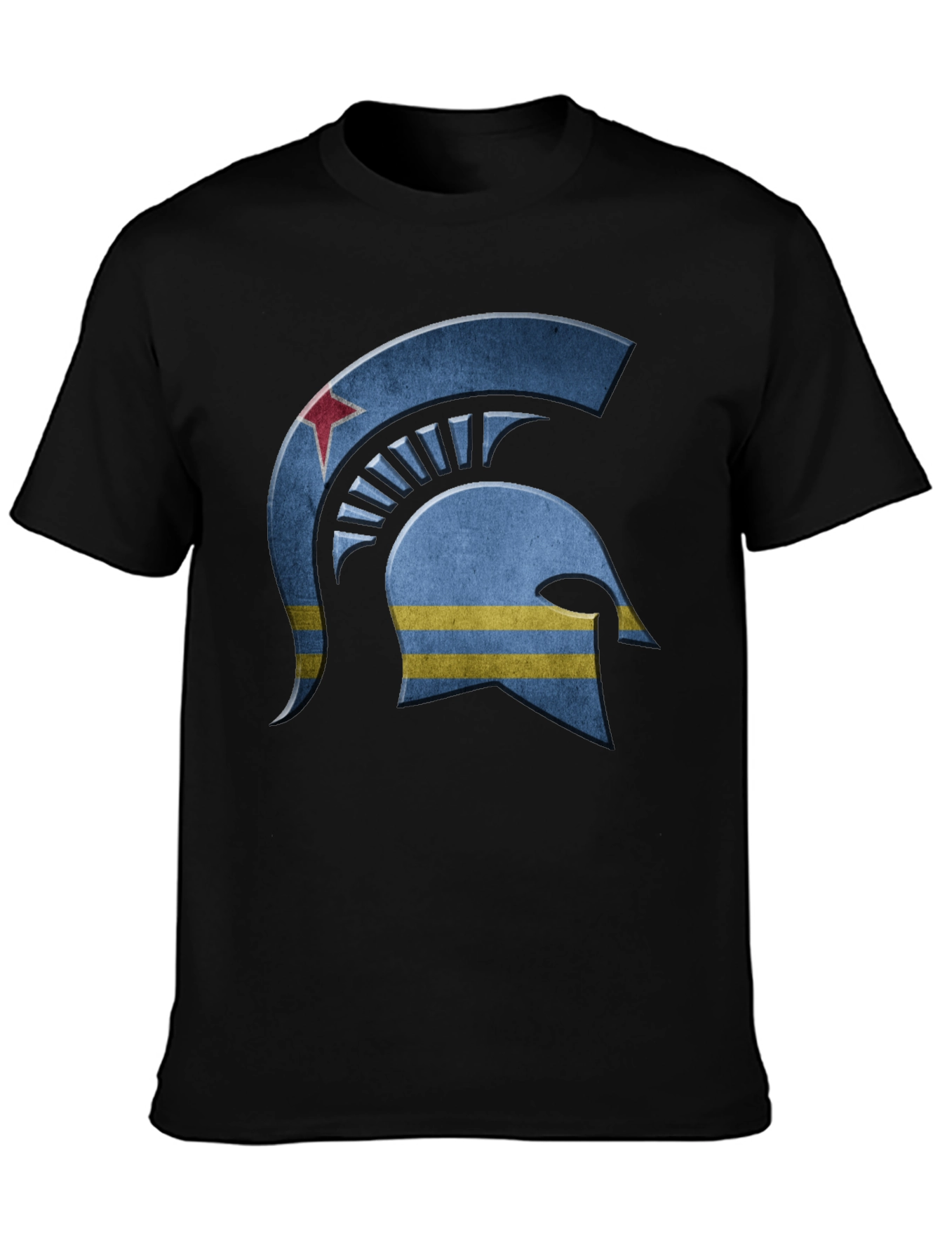 Black Aruba Spartan Helmet T-Shirt - Stylish & Unique Design view 3