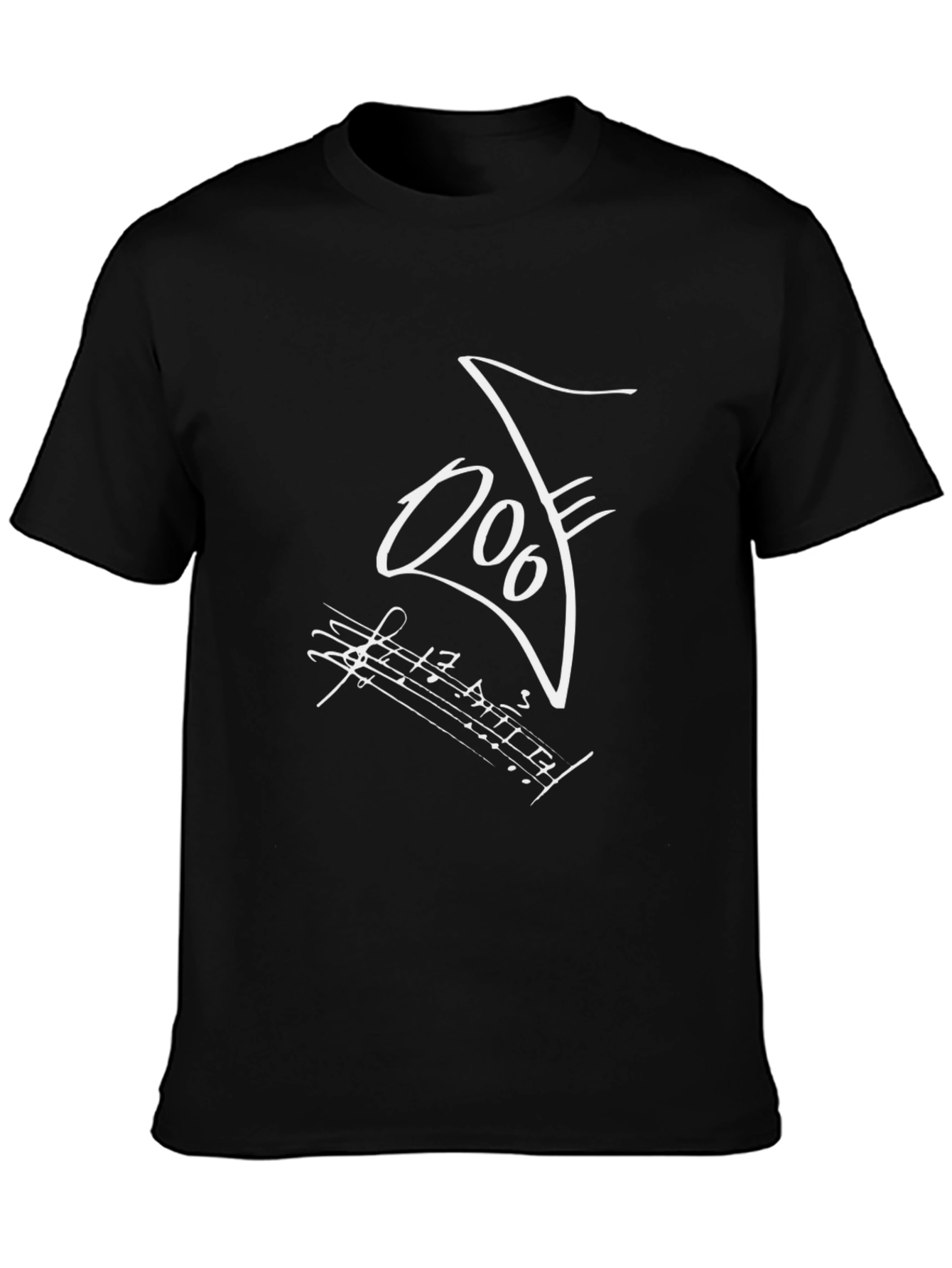 Black Musical Note Graphic Black T-Shirt view 3