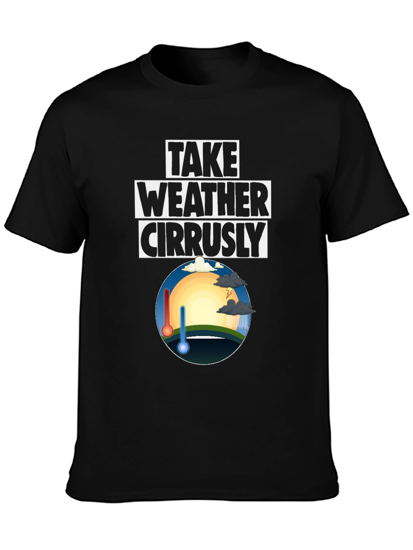 Black Take Weather Cirrusly Black Cotton T-Shirt view 3