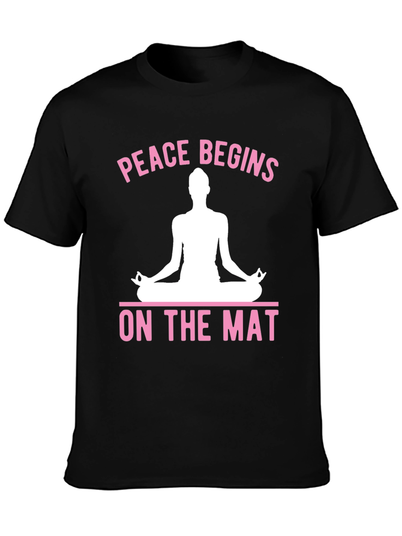 Black Peace Begins On The Mat Yoga Graphic T-Shirt view 3