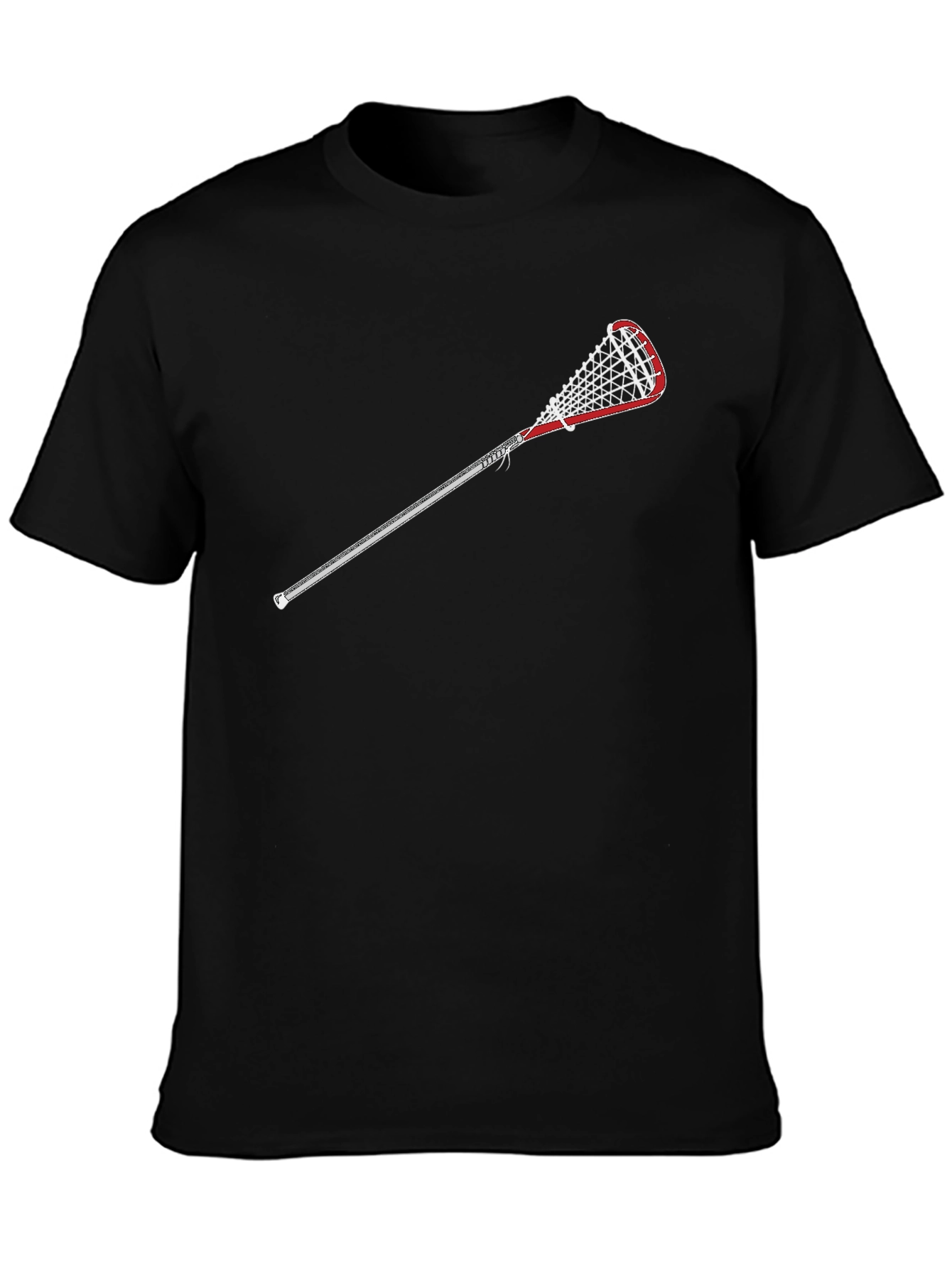 Black Lacrosse Stick Graphic Tee - Sporty Casual Style view 3