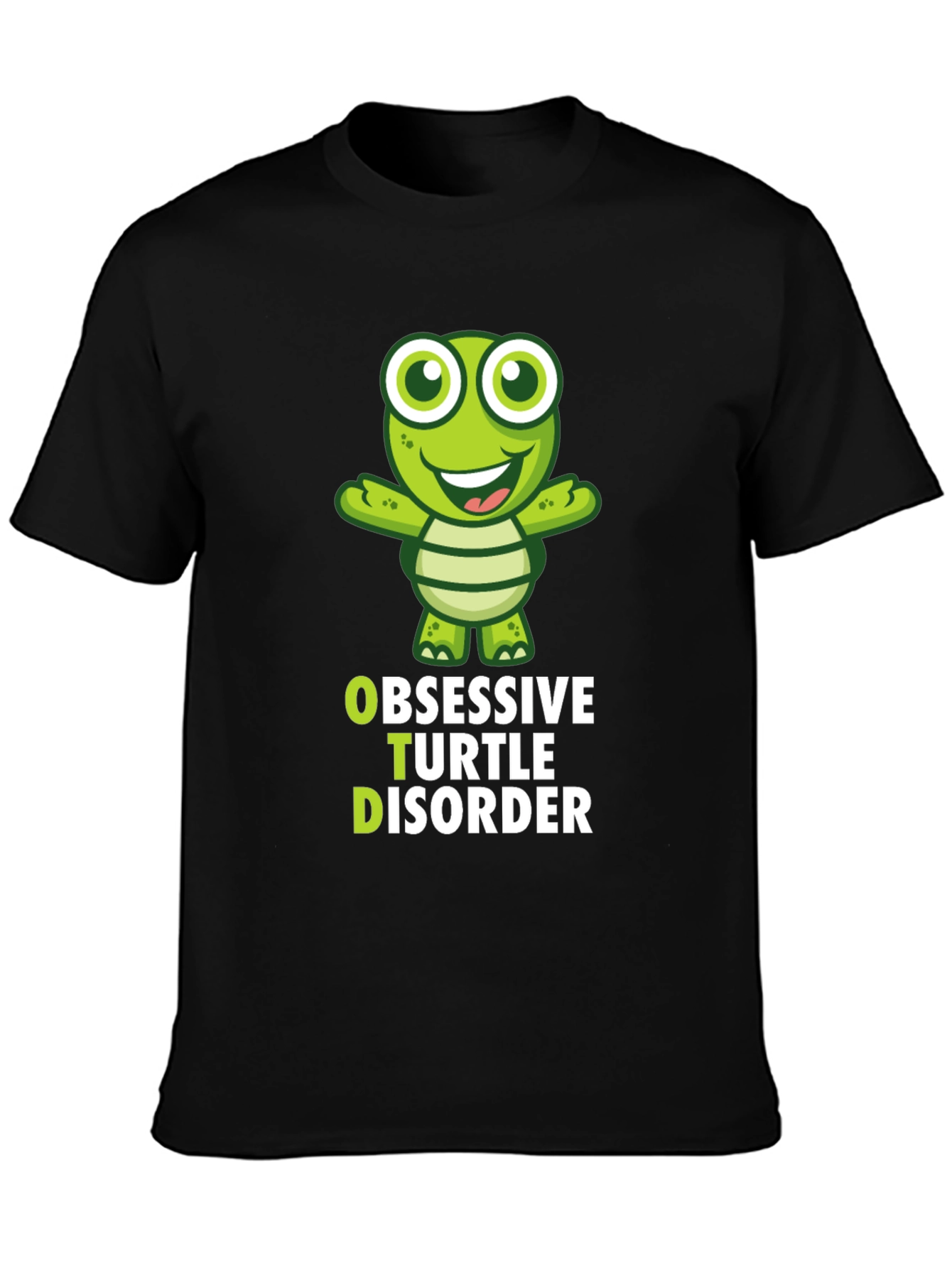 Black Obsessive Turtle Disorder T-Shirt Funny Turtle Lover Gift view 3