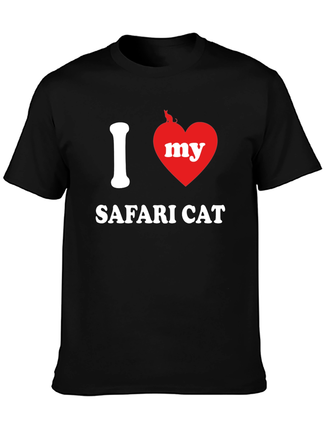 Black I Heart My Safari Cat Graphic Tee view 3