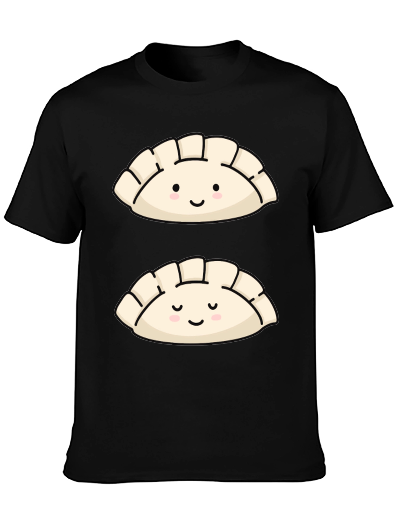 Black Cute Dumpling Graphic T-Shirt - Foodie Fashion view 3