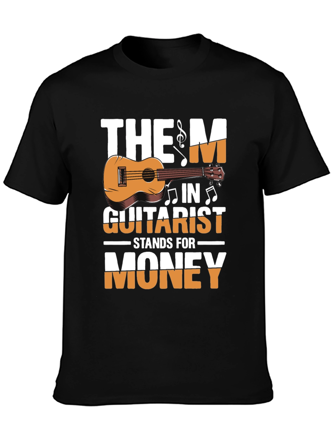 Black The M in Guitarist Stands for Money T-Shirt view 3