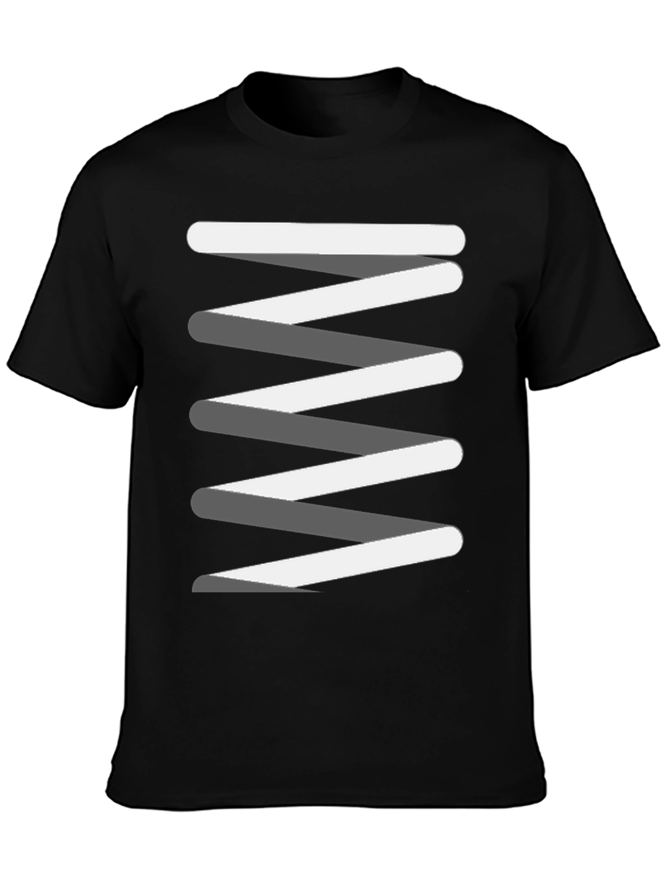 Black Abstract Zig-Zag Graphic Tee - Modern Style view 3