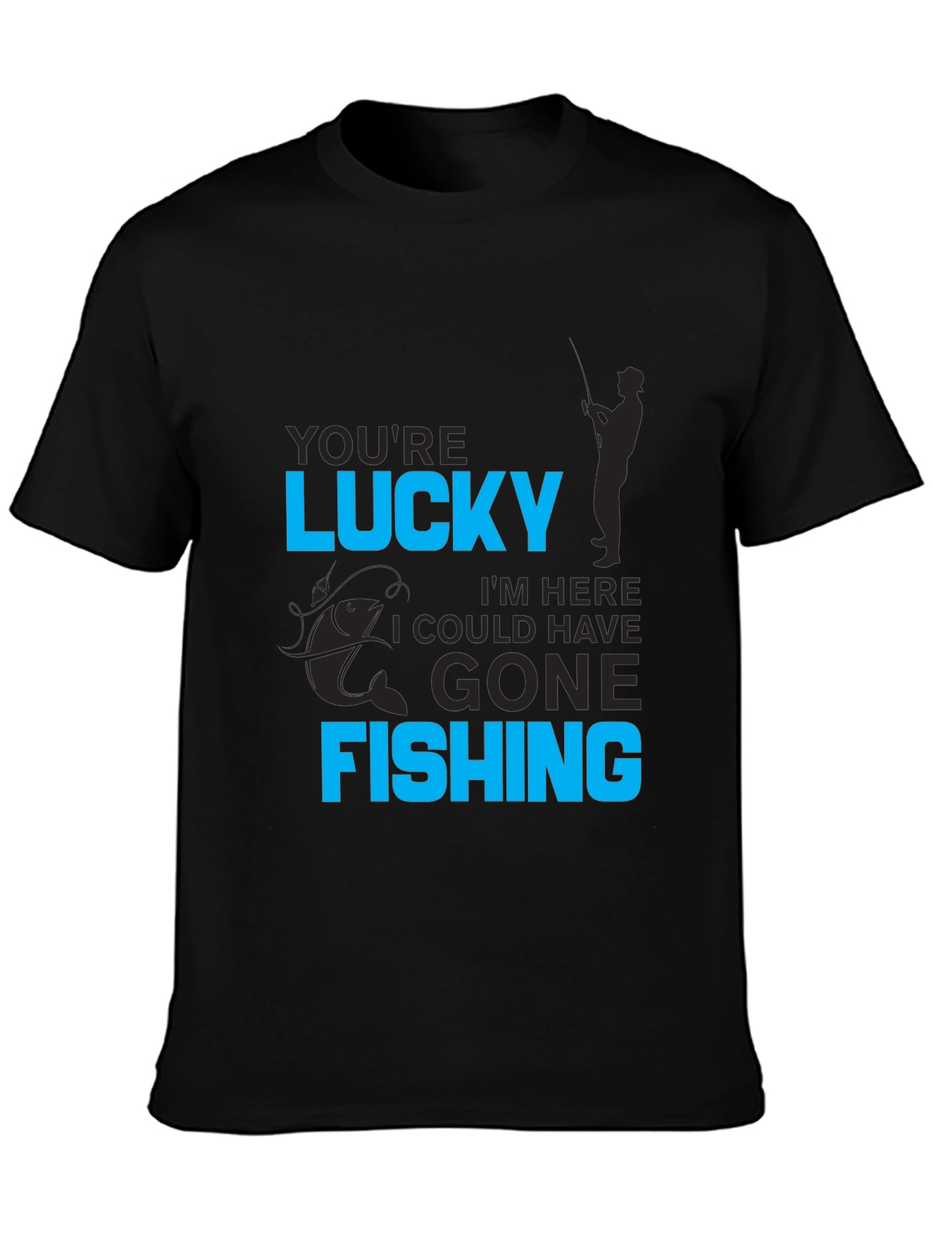 Black Lucky Fishing Graphic Tee view 3
