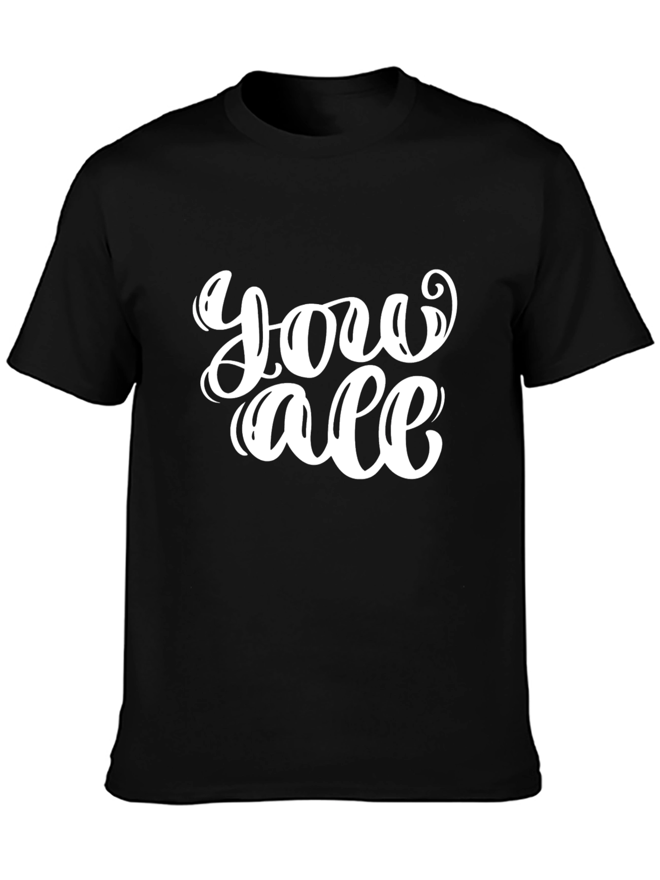 Black You All Graphic T-Shirt - Casual Black Tee view 3