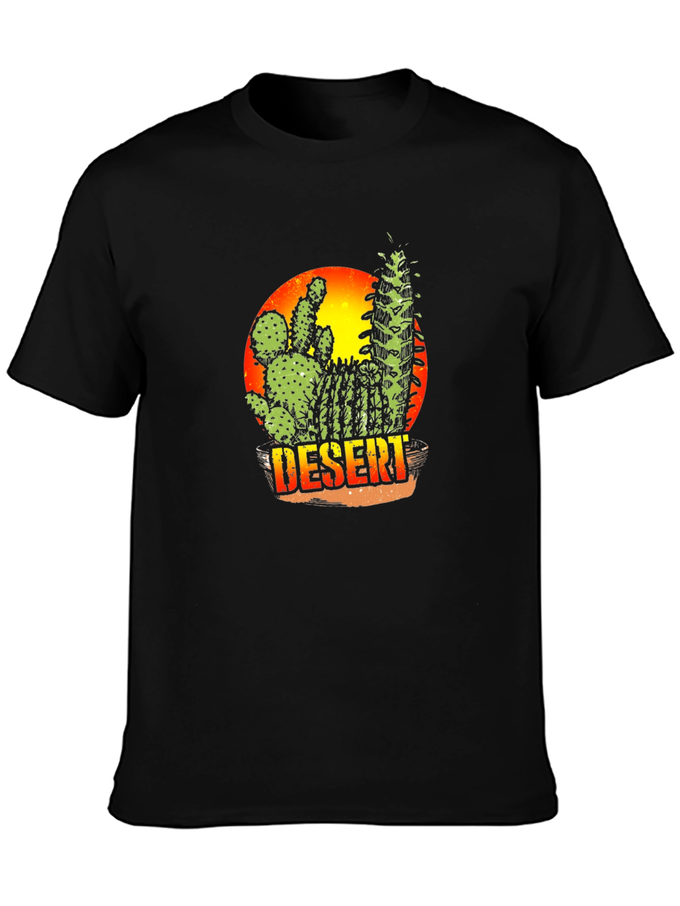 Black Desert Cactus Graphic Tee - Black view 3