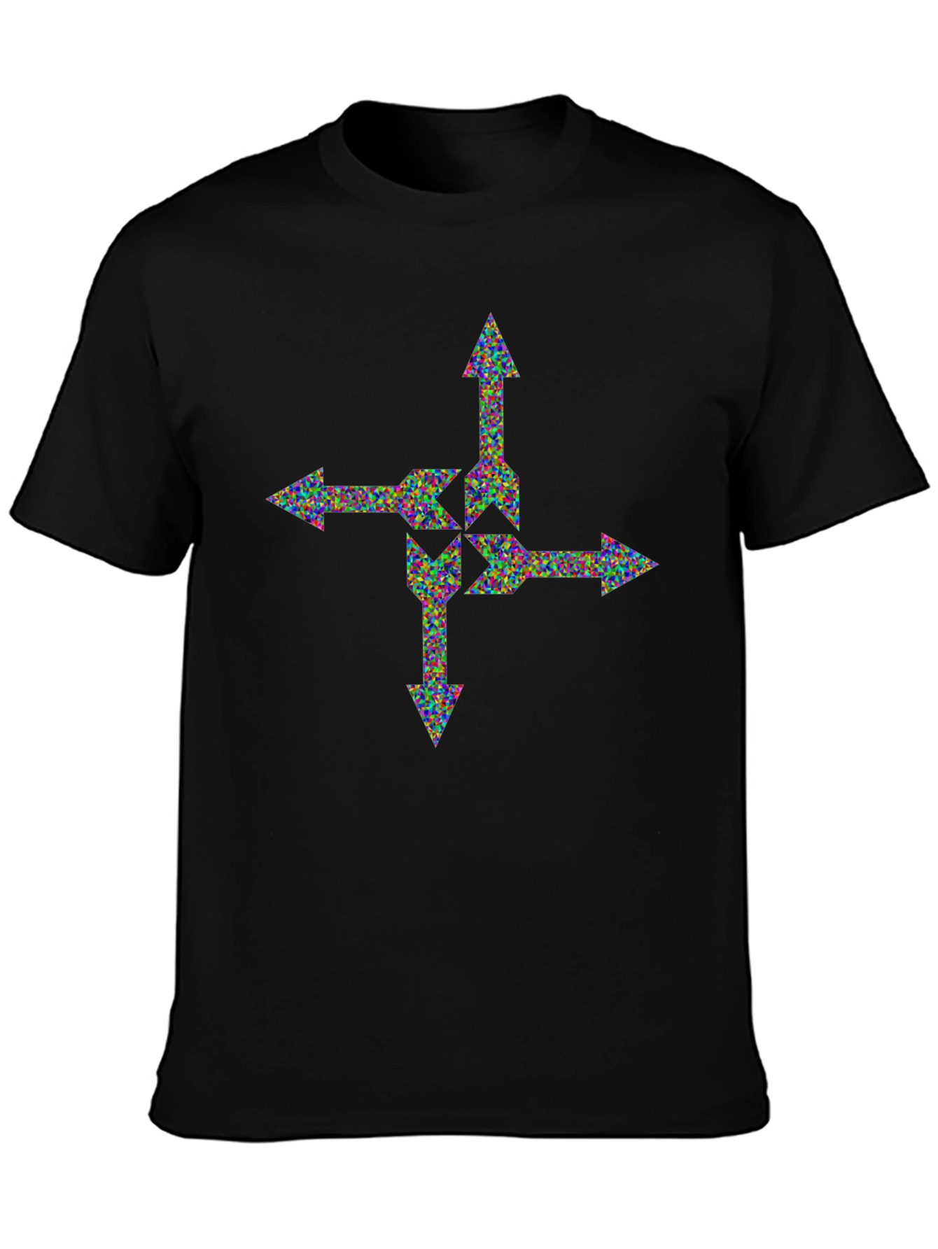 Black Abstract Arrow T-Shirt view 3