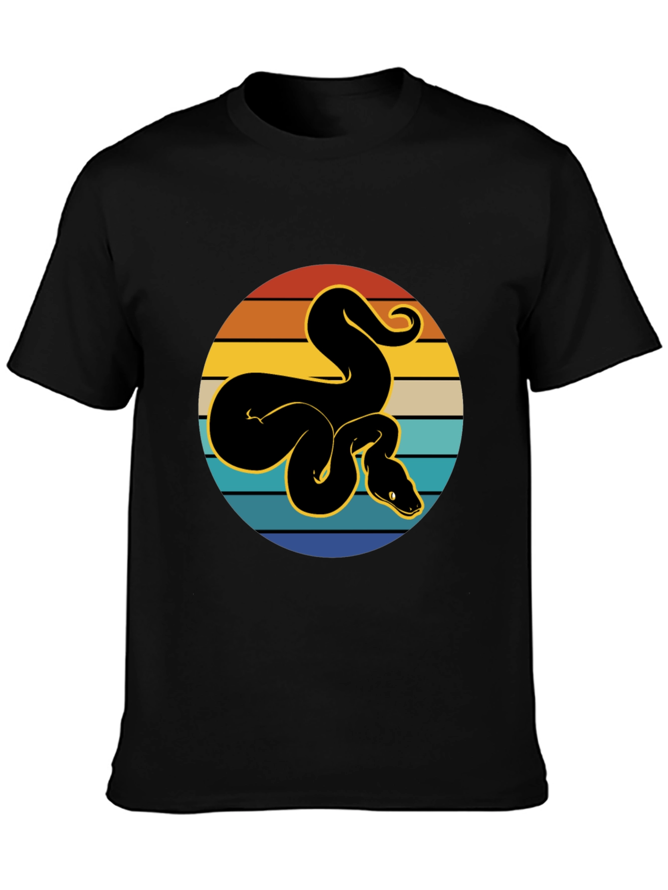 Black Retro Snake Graphic Tee - Black T-Shirt view 3
