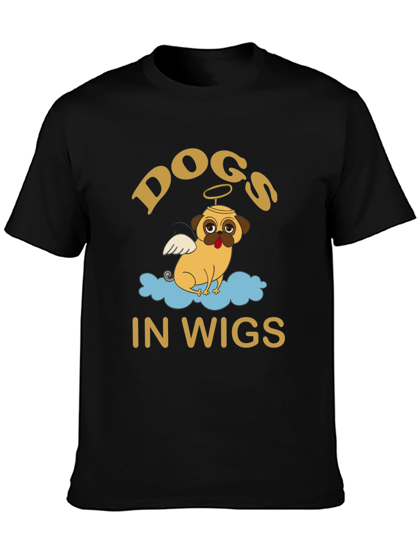 Black Dogs in Wigs Graphic Tee - Black T-Shirt view 3