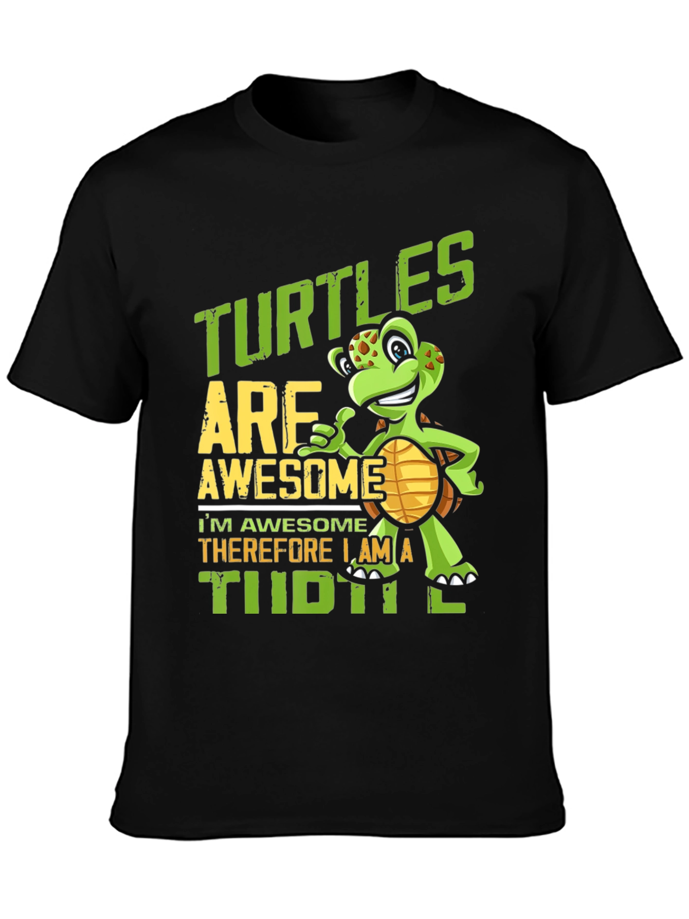 Black Turtle Awesome Graphic T-Shirt view 3