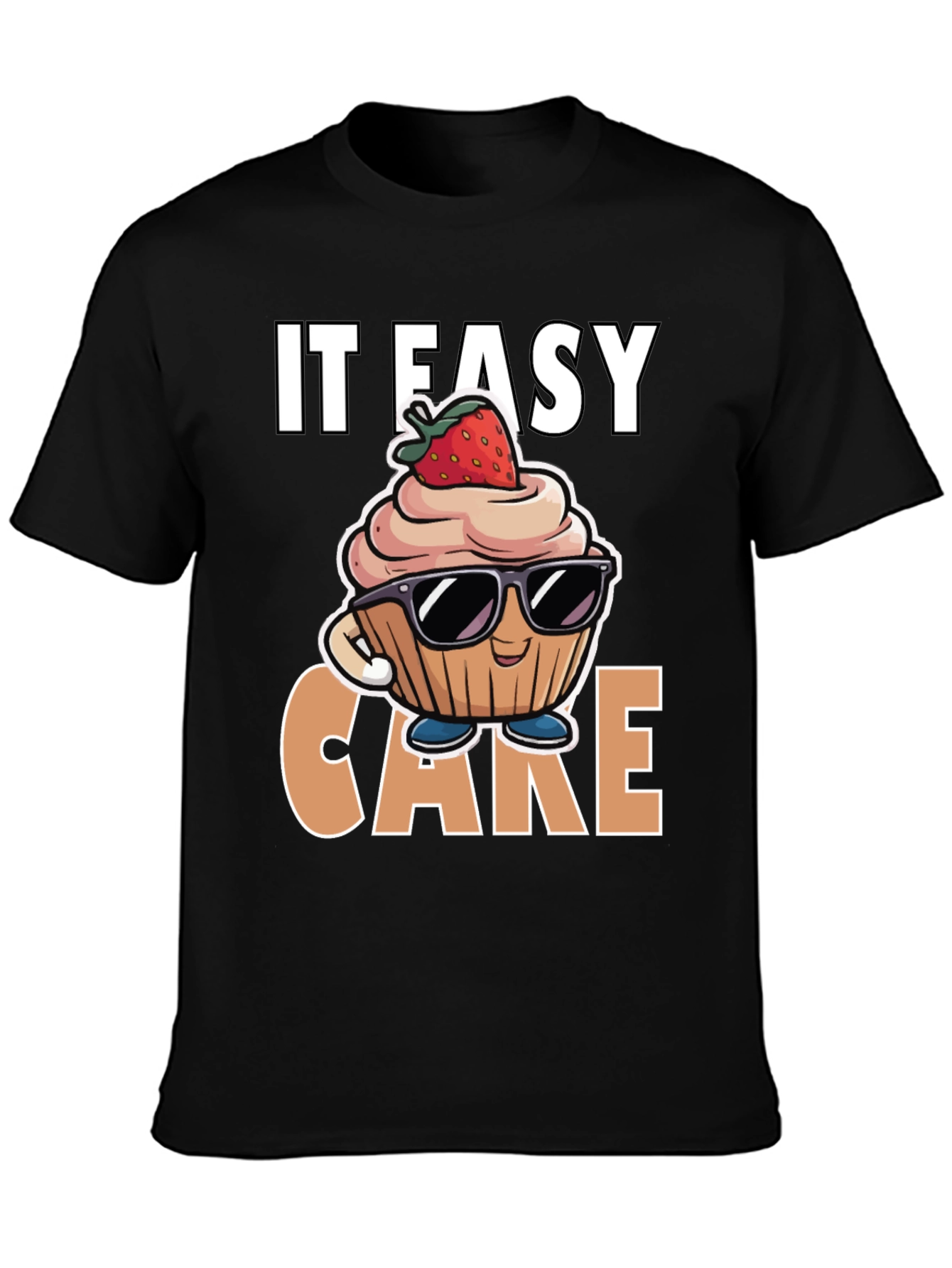 Black It Easy Cake T-Shirt view 3