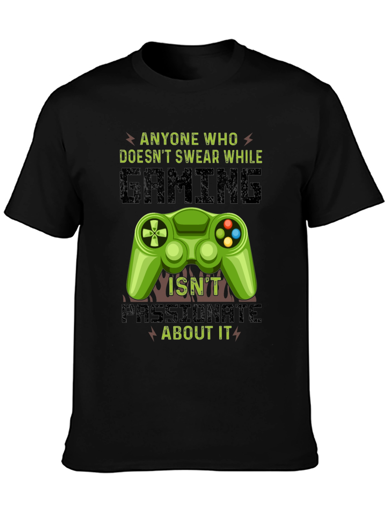 Black Gamer T-Shirt: Passionate Gaming Tee view 3