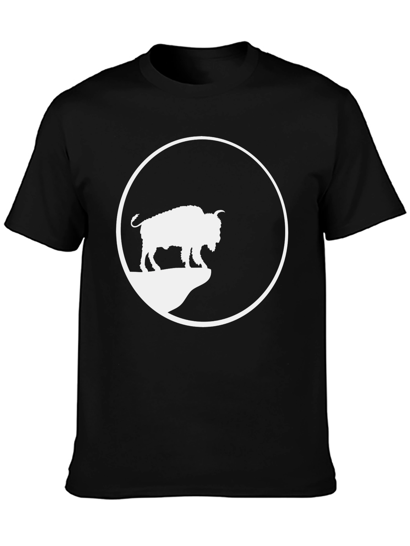 Black Buffalo Silhouette Tee - Black Graphic T-Shirt view 3