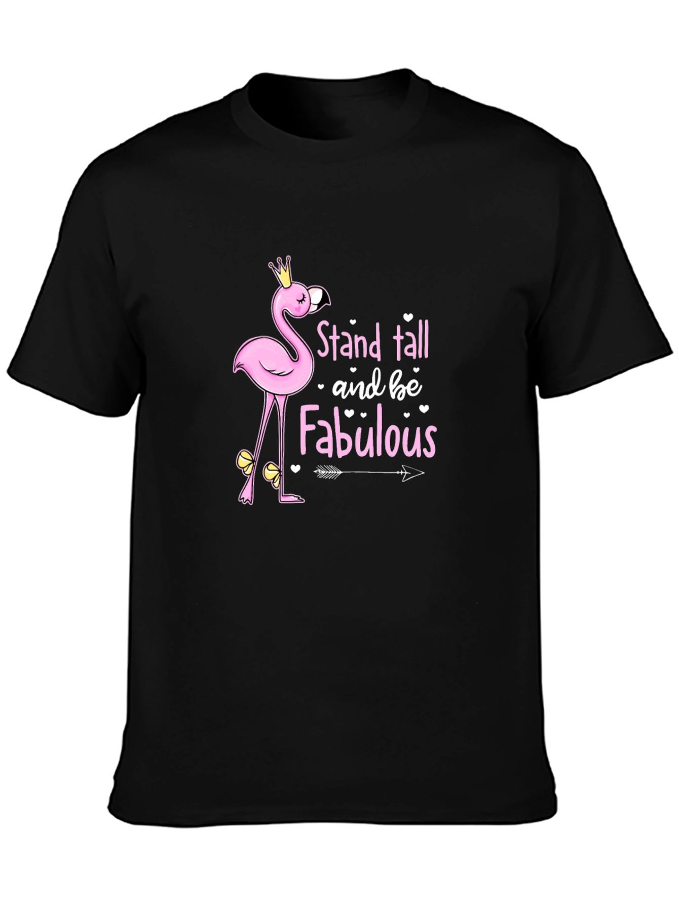Black Stand Tall Flamingo Graphic Tee view 3