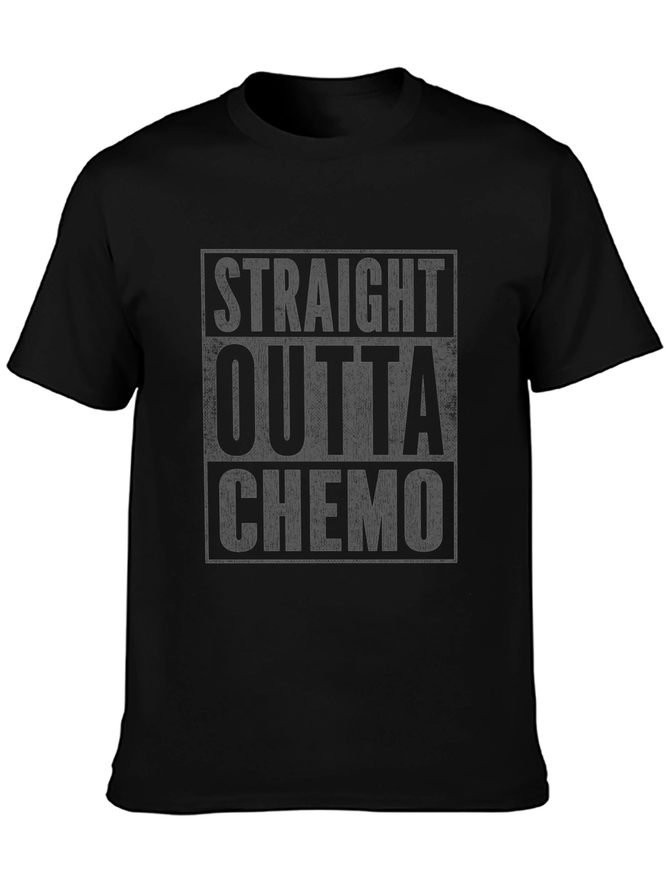 Black Straight Outta Chemo T-Shirt - Cancer Survivor Tee view 3