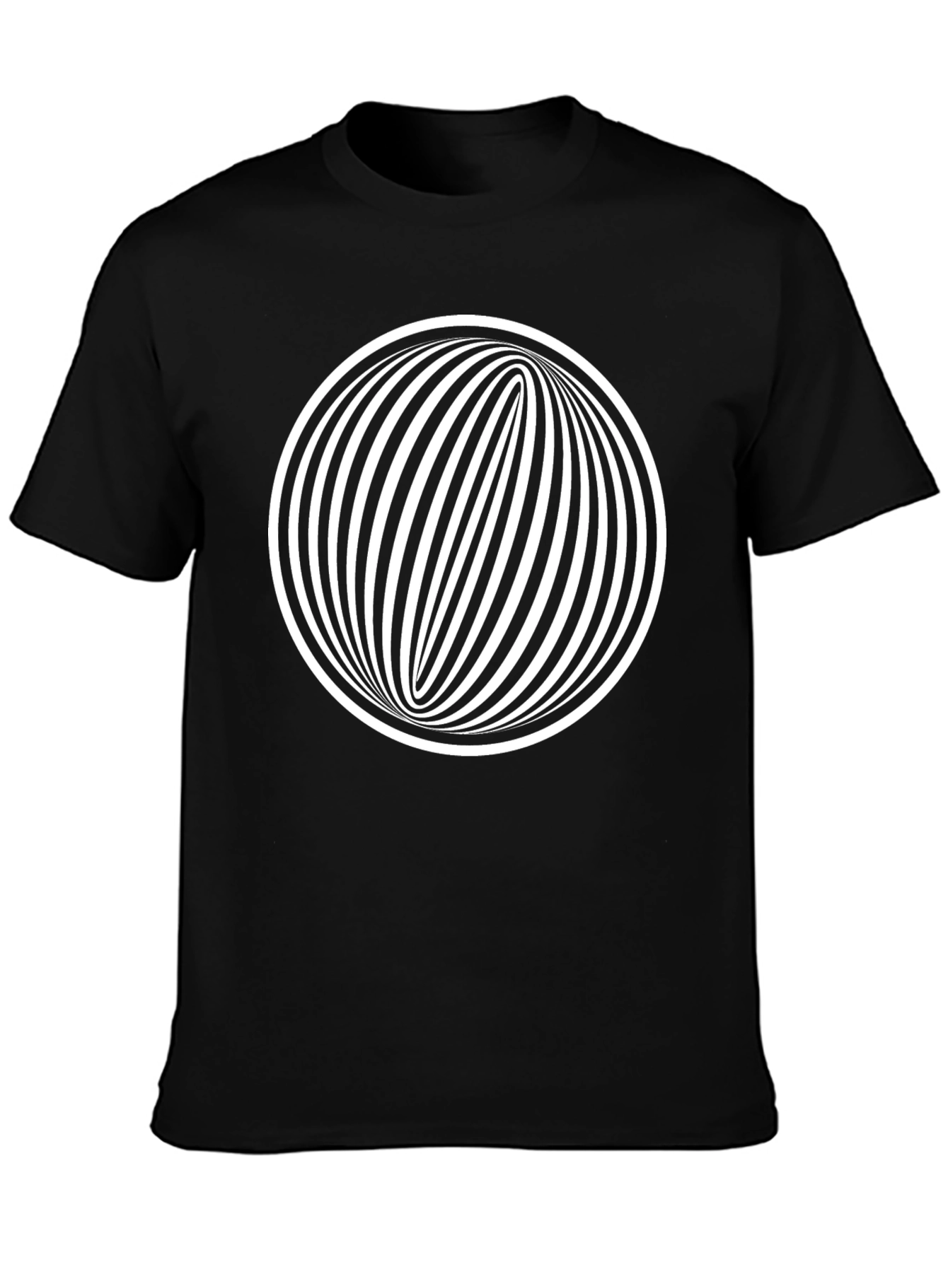 Black Optical Illusion Graphic Tee - Black Cotton Comfort view 3
