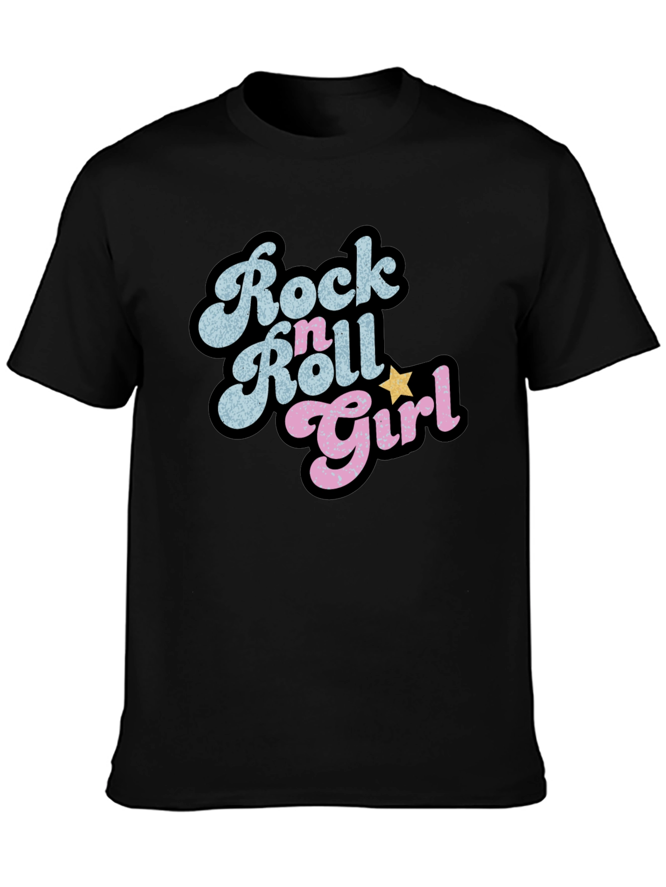 Black Rock n Roll Girl Black Graphic Tee view 3