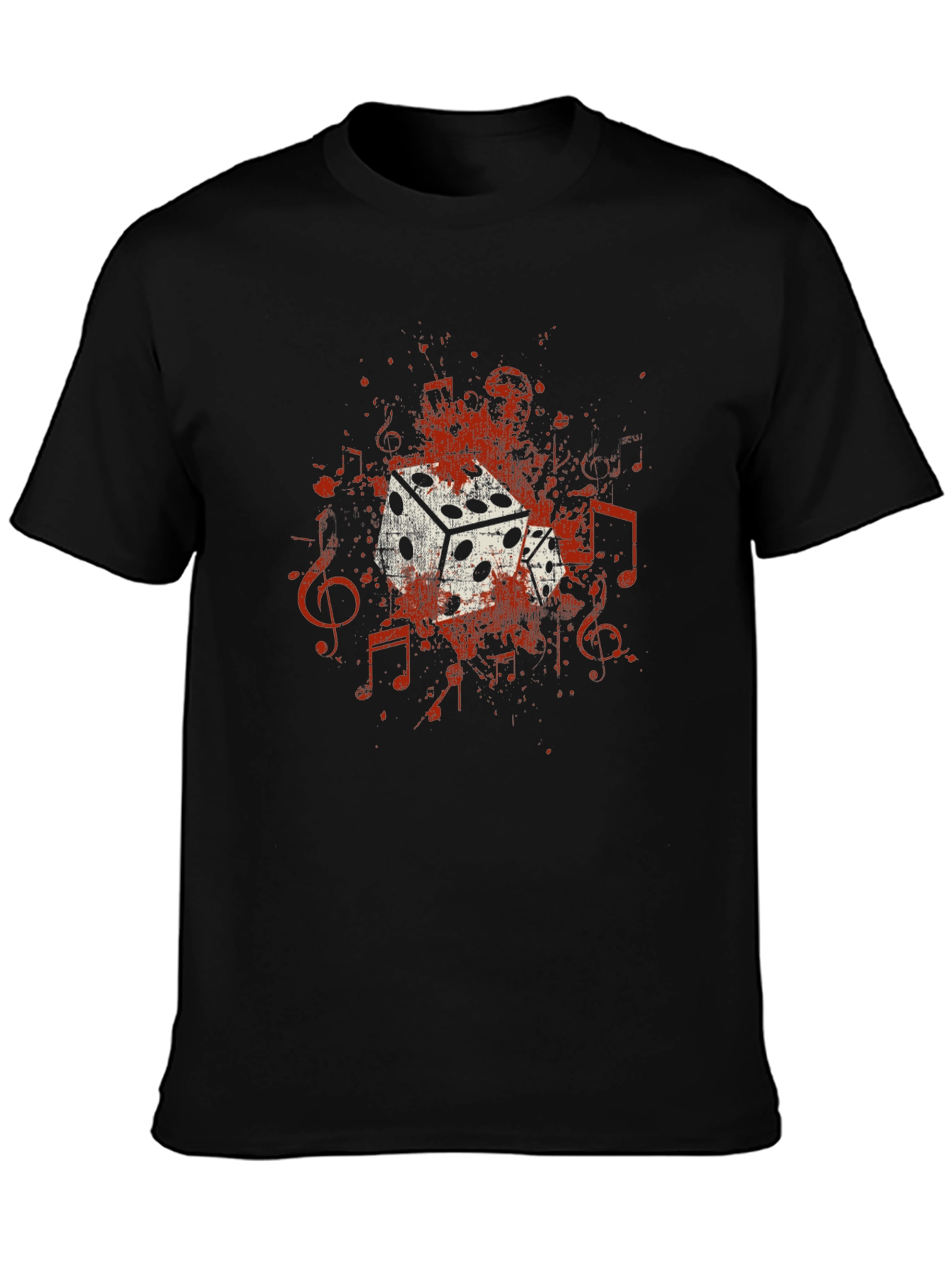 Black Dice and Music Note Graphic Tee - Unisex view 3