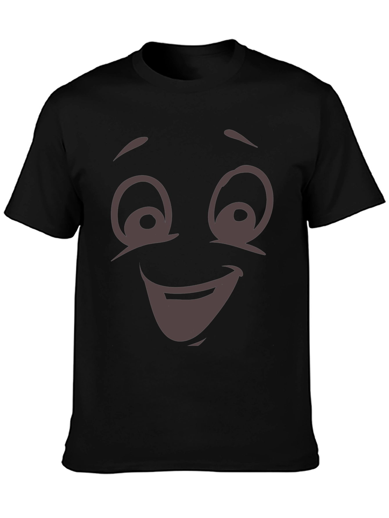 Black Funny Cartoon Face T-Shirt - Expressive Graphic Tee view 3