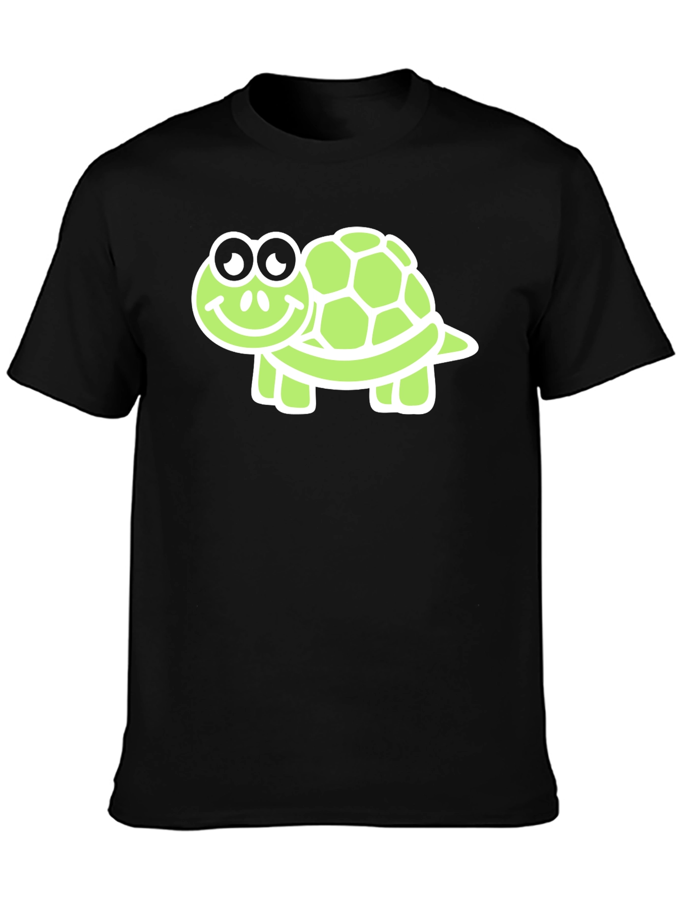 Black Cute Turtle Graphic Tee - Black view 3