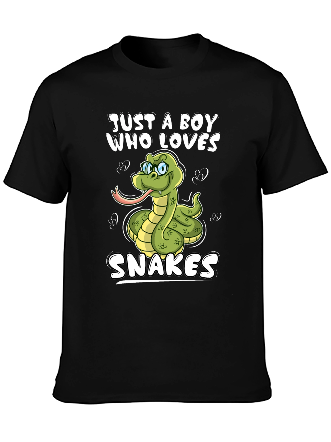 Black Boy Who Loves Snakes Graphic T-Shirt view 3