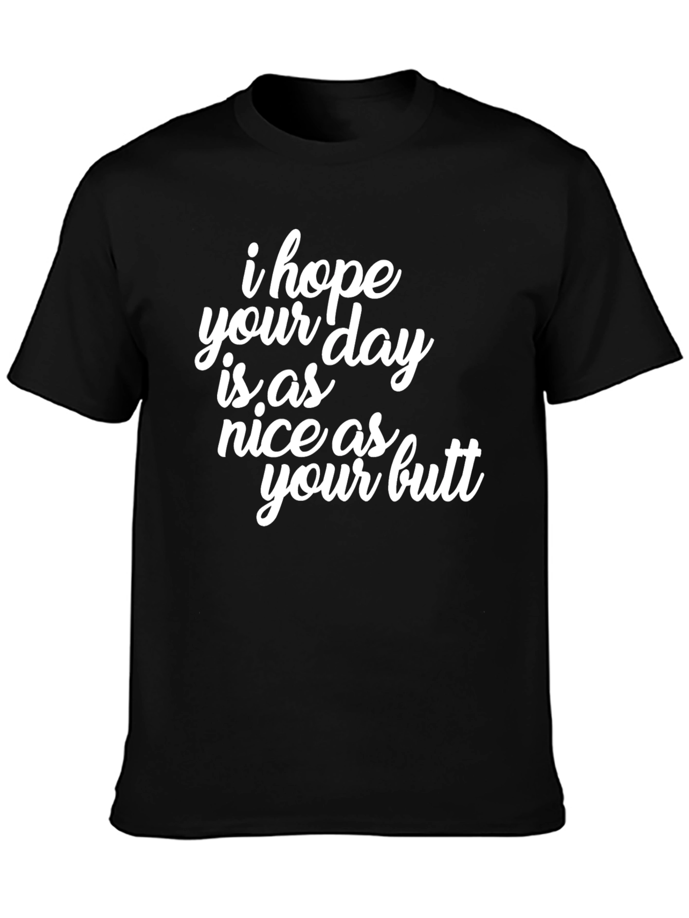 Black Funny "Nice Butt" Graphic Tee - Black Cotton T-Shirt view 3