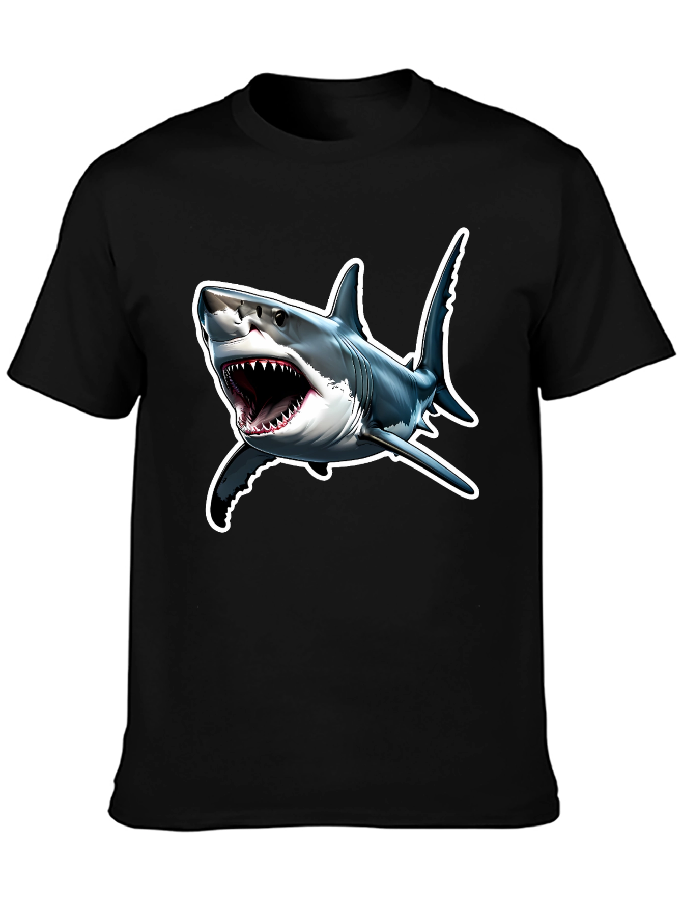 Black Shark Attack T-Shirt - Bold Graphic Tee view 3