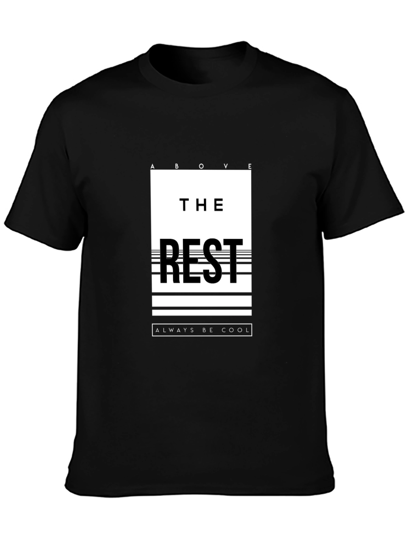 Black Stylish Black T-Shirt with 'Above the Rest' Graphic view 3