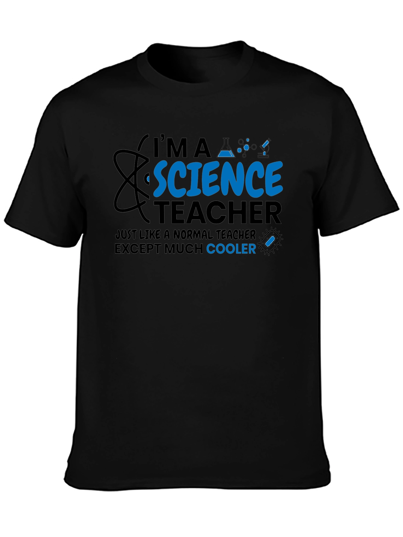 Black Science Teacher Cool T-Shirt view 3