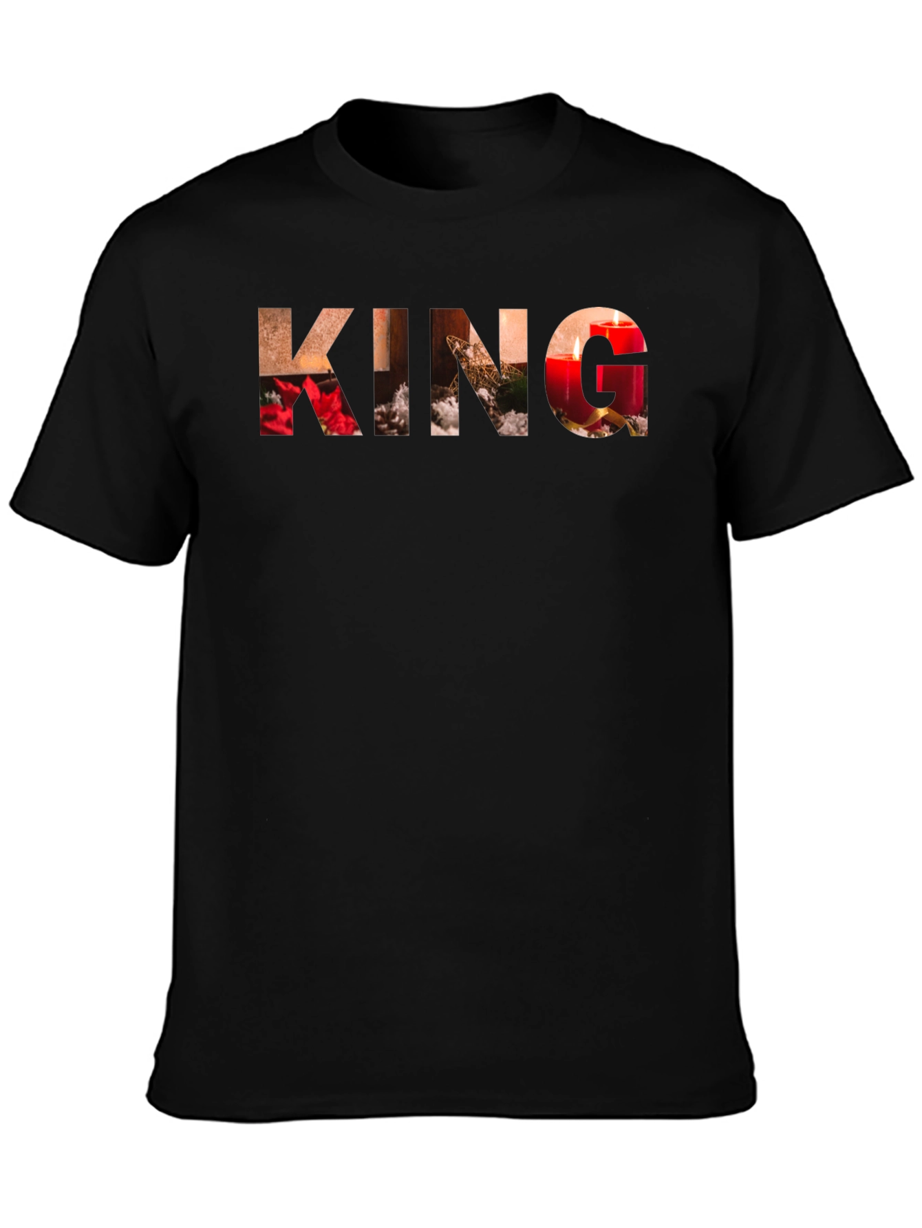 Black King Holiday T-Shirt - Festive Celebration view 3