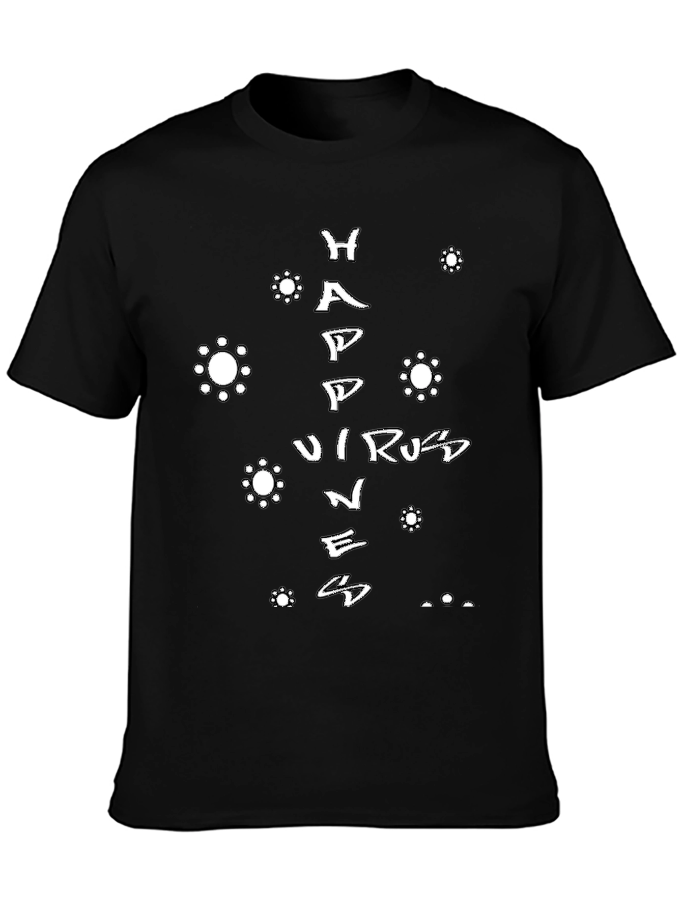 Black Happy Virus Spreading Happiness T-Shirt view 3